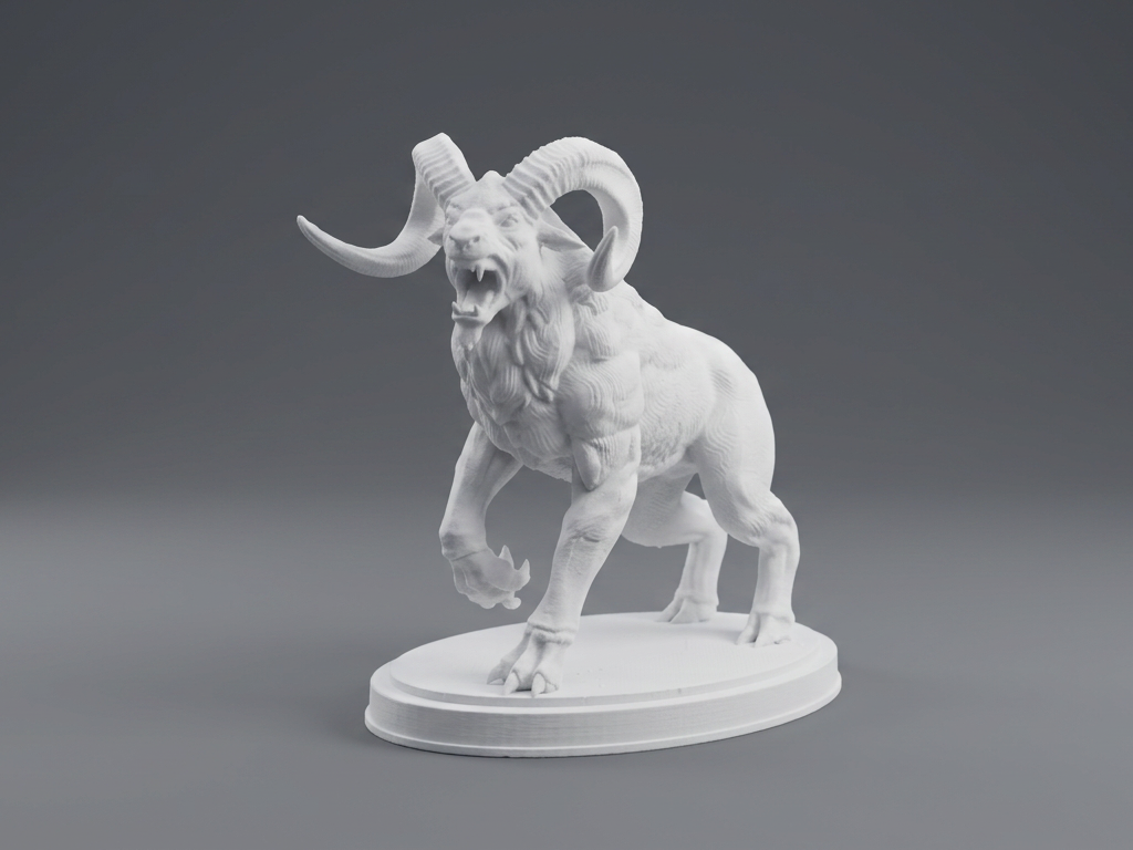 Horned Fiend Monster 3D Model.