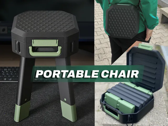 Portable chair with suitcase function