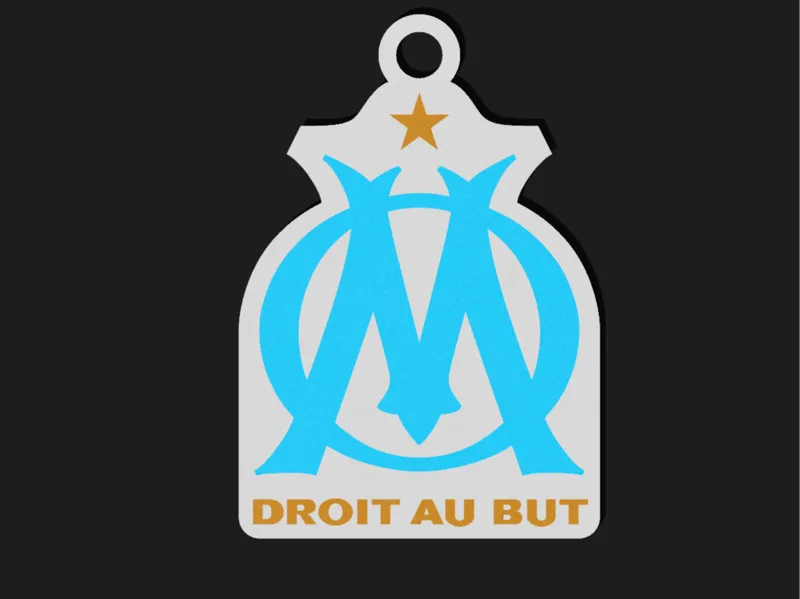 Porte-clé logo OM avec étoile – 3D fan art