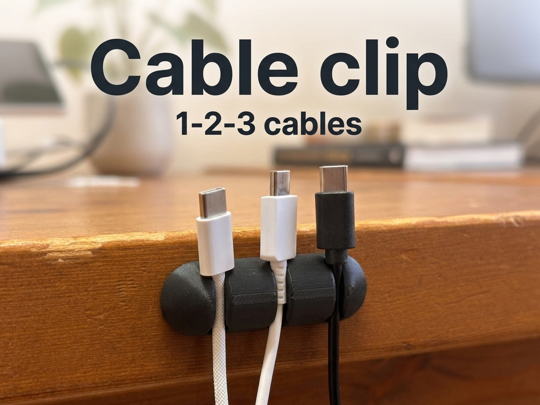 Desk Cable Organizer - 1, 2 and 3 Cable Slots