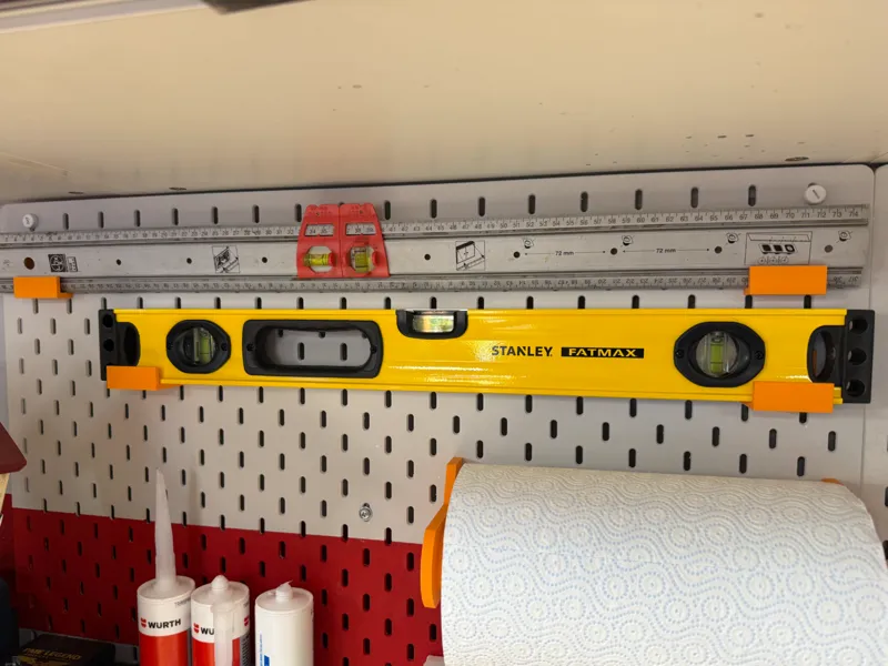 Spirit level holder / Waterscale hook Skadis Ikea 