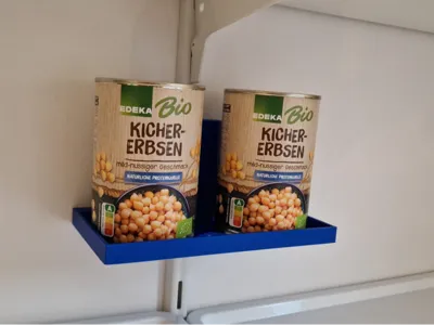Shelf or holder for wall rail (cans)