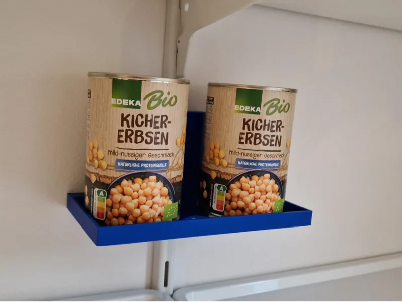 Ablage oder Halter für Wandschiene (Konserven)