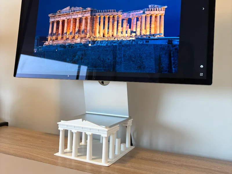 Parthenon-Inspired Monitor Stand