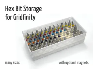 Hex bit storage for Gridfinity (open source)