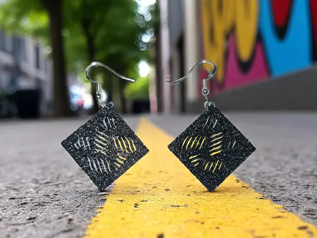 Black rumble earrings