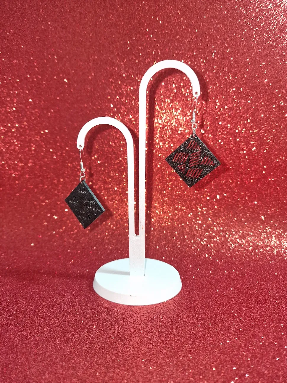 Black rumble earrings view 3