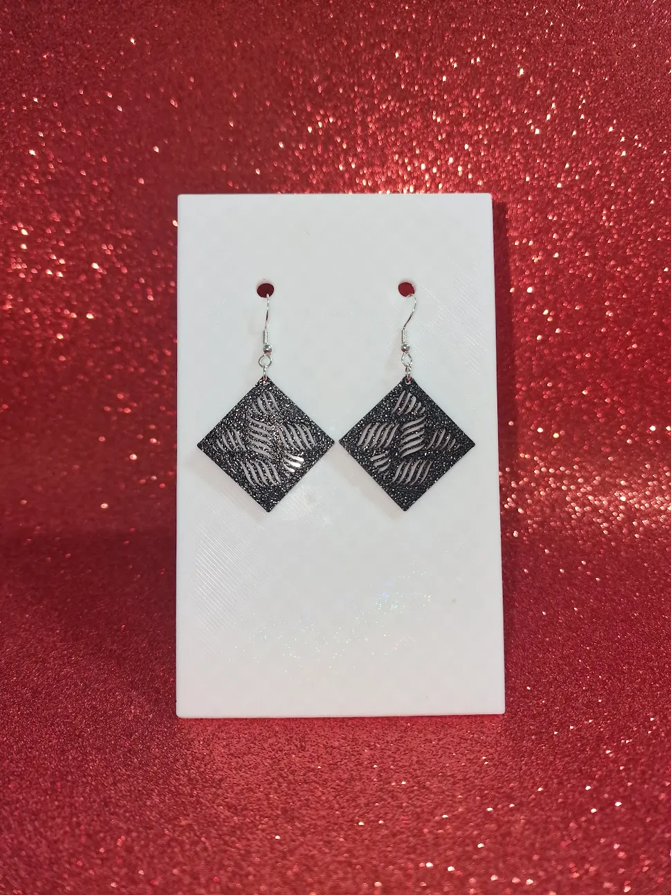 Black rumble earrings view 2