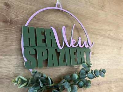 Door Sign Door Wreath "HerWeinSpaziert"
