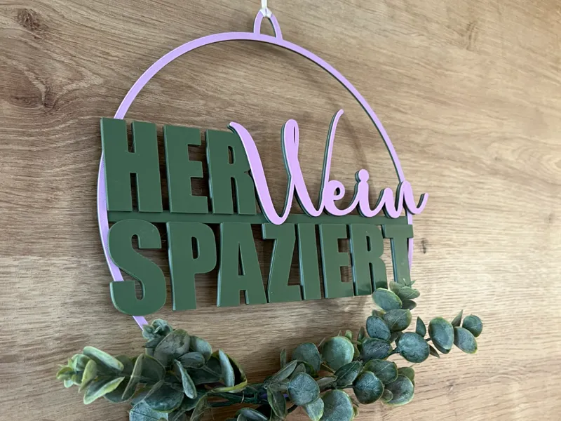 Türschild Türkranz "HerWeinSpaziert"