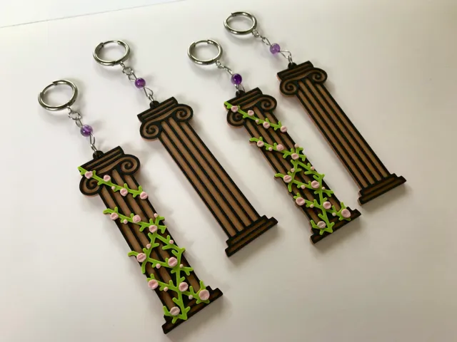 Ionic Column Earrings Ivy Blossoms - commercial