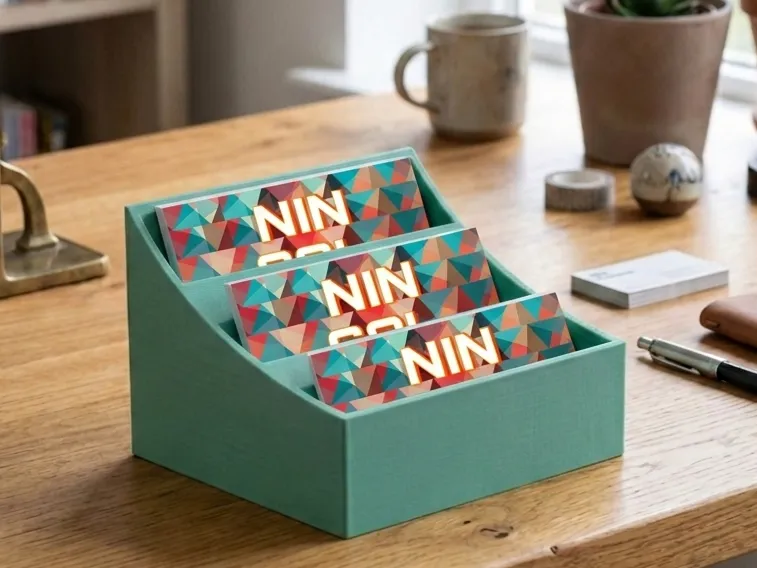Modern Desk Business Card Organizer-Simple print
