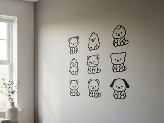 귀여운 아기 동물 벽 장식 (Cute baby wallart)