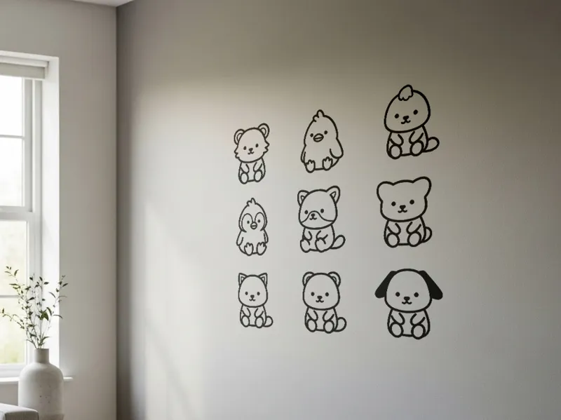 귀여운 아기 동물 벽 장식 (Cute baby wallart)