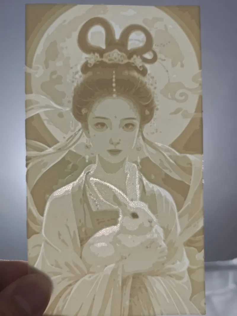 嫦娥玉兔浮雕画