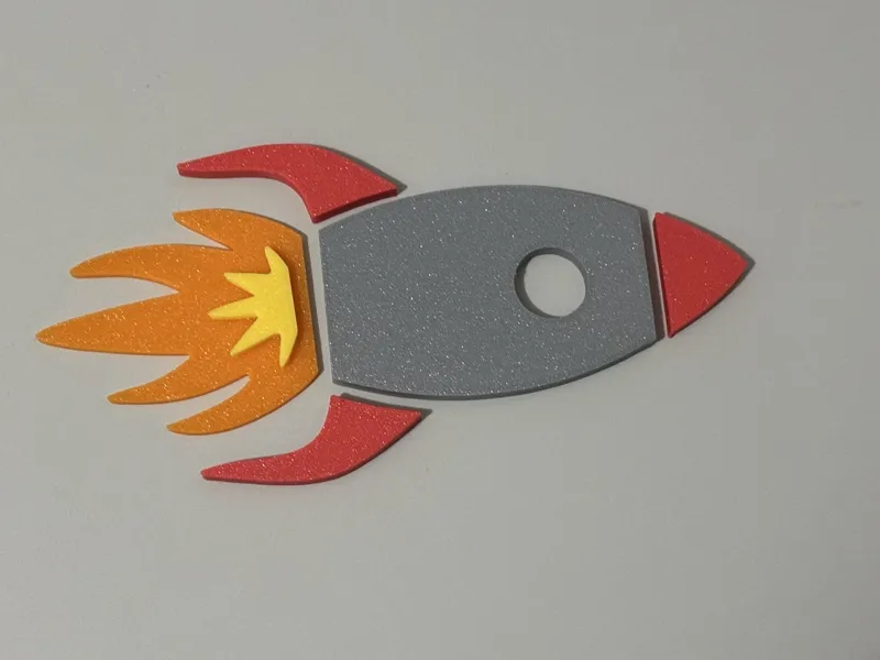 2D Wall Art - Rocket (no AMS required)