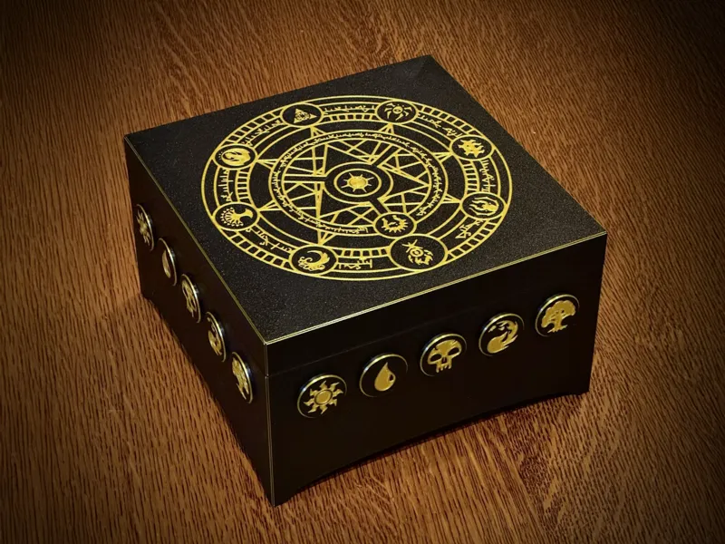 Ornate MtG 360-Card Cube Box - Mana Symbol Latches