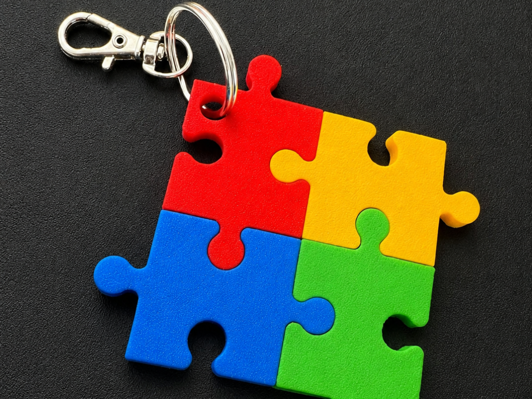 Interlocking Autism Puzzle Keychain