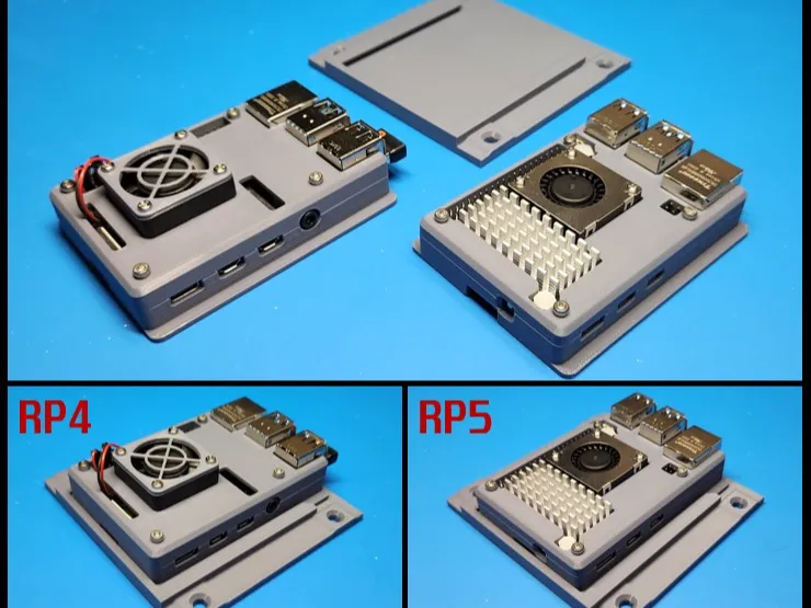 Raspberry Pi 4/5 Wall Mount Case