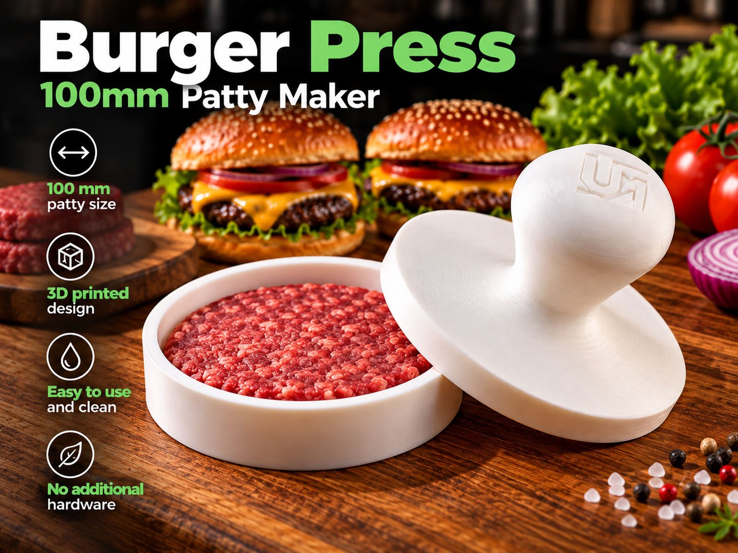 Burger Press – 100 mm Patty Maker - 1