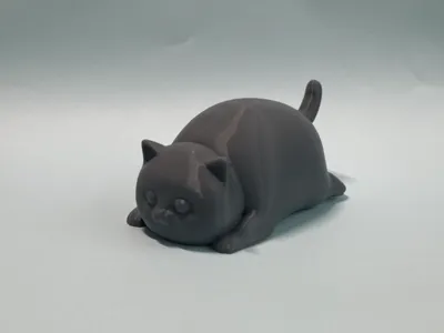 Fat Cat Figurine - Cute Minimal Desk Buddy