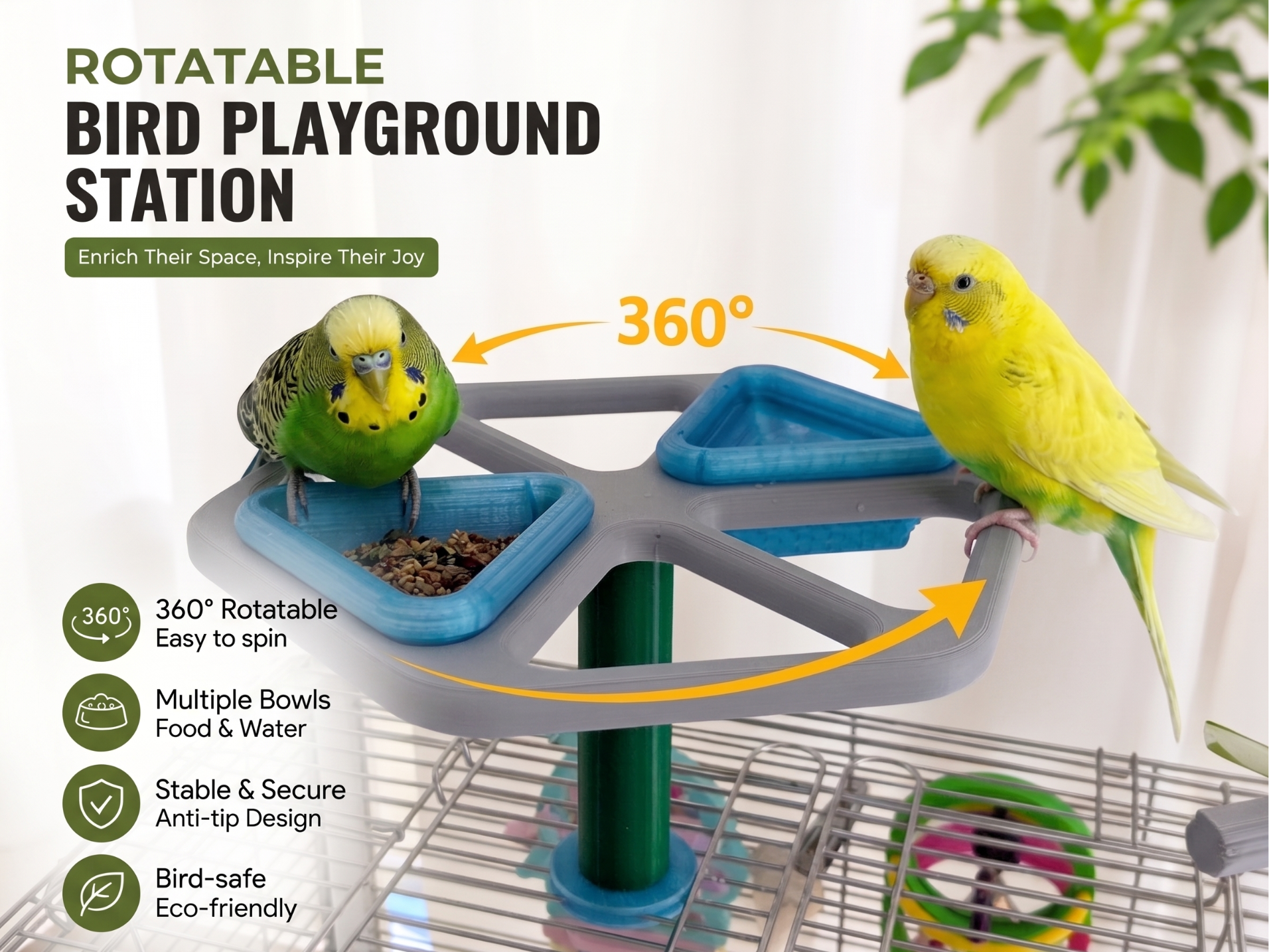 Carousel Bird Feeder & Interactive Toy 