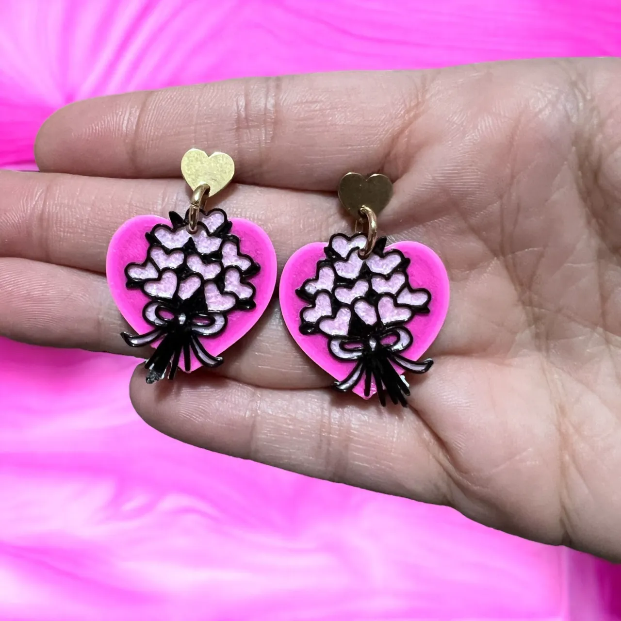Pendientes ramo corazón view 2