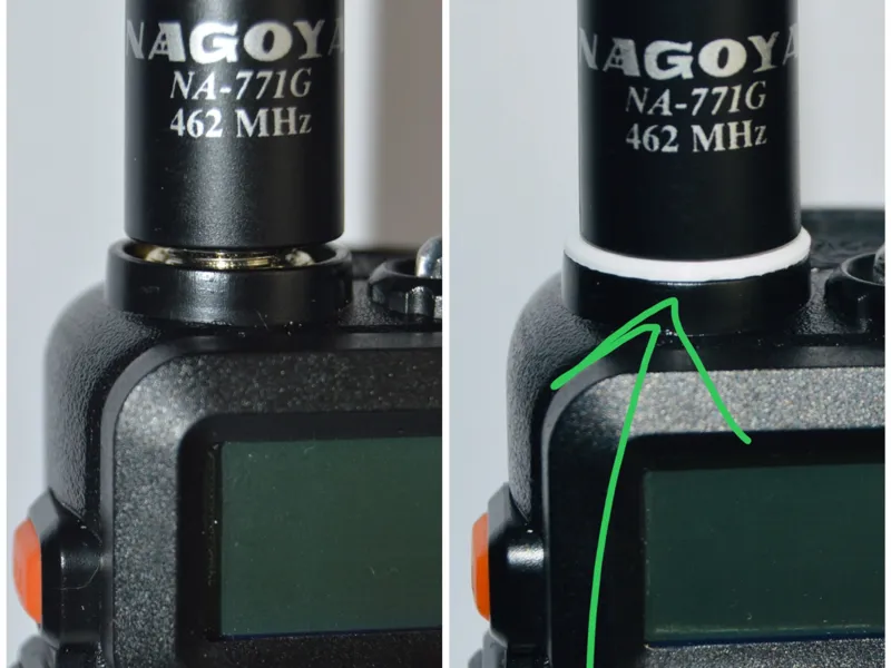 Baofeng UV-5R + NA-771 Antenna Spacer & Color Ring