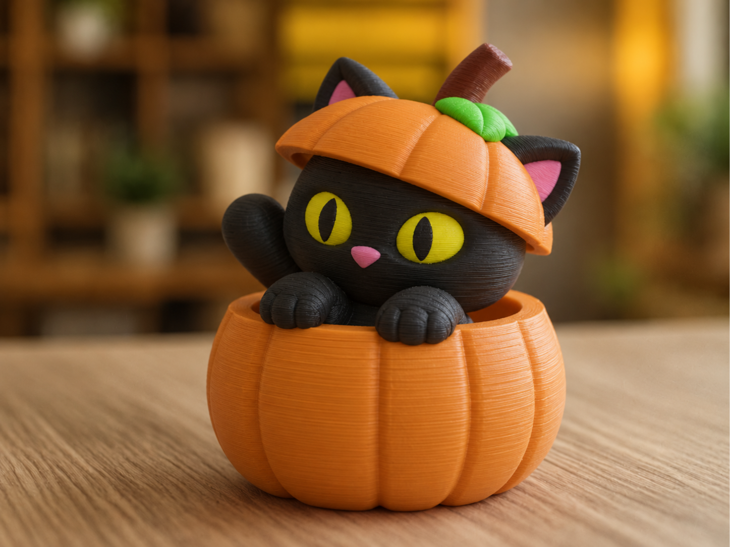 Cute Cat in a Pumpkin – 3D Model Halloween Edition 3D model