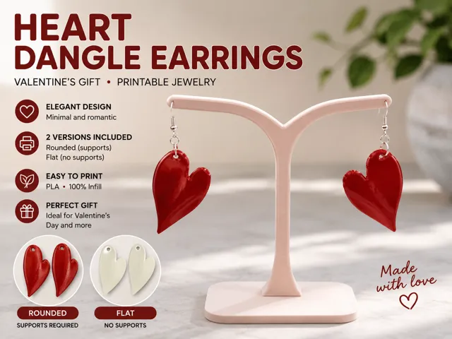 Heart Earrings Romantic Jewelry Gift