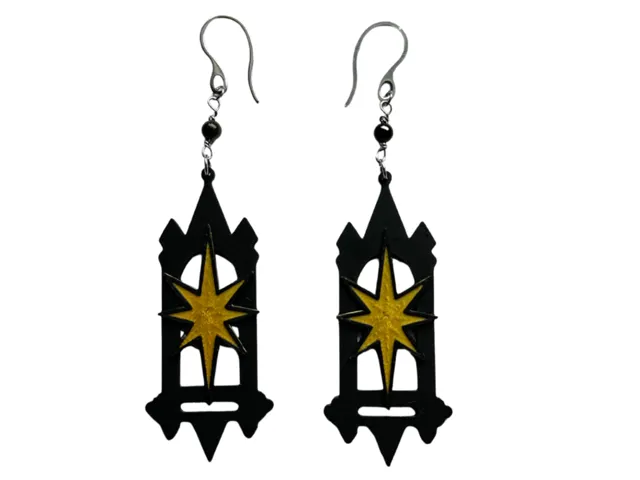 Gothic Window Star Earrings Free Commercial Use