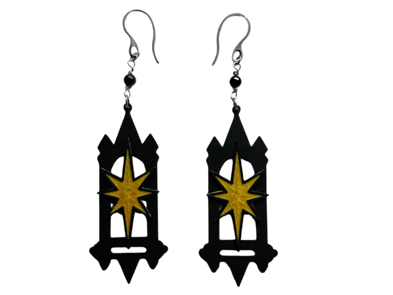 Gothic Window Star Earrings Free Commercial Use