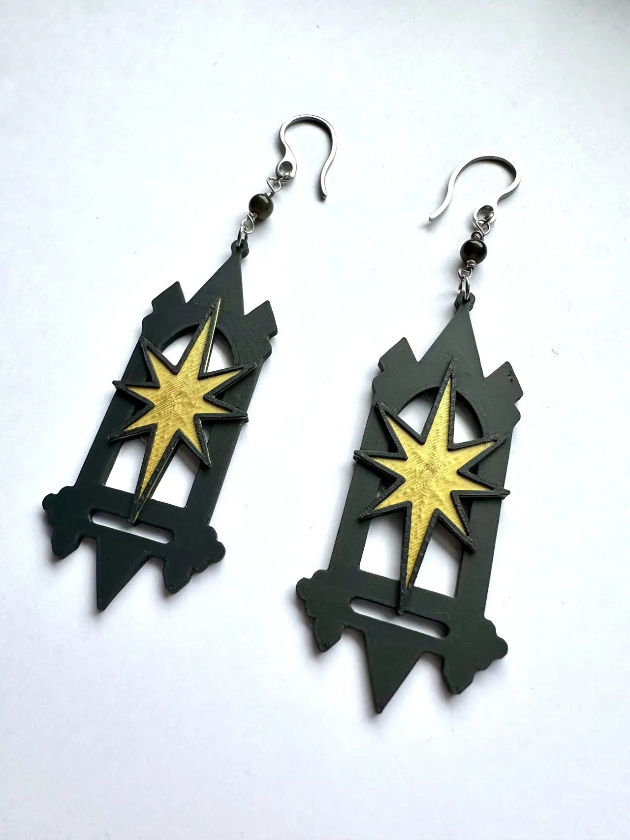 Gothic Window Star Earrings Free Commercial Use view 2