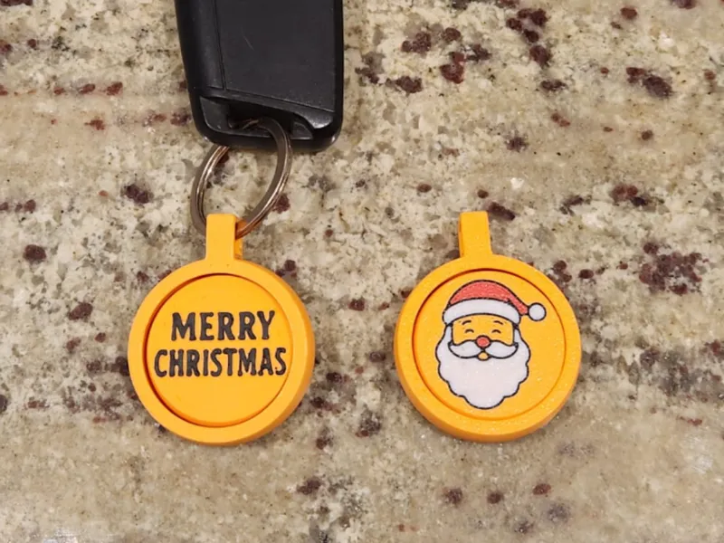 Santa Fidget Keyring Merry Christmas Spinner Fun
