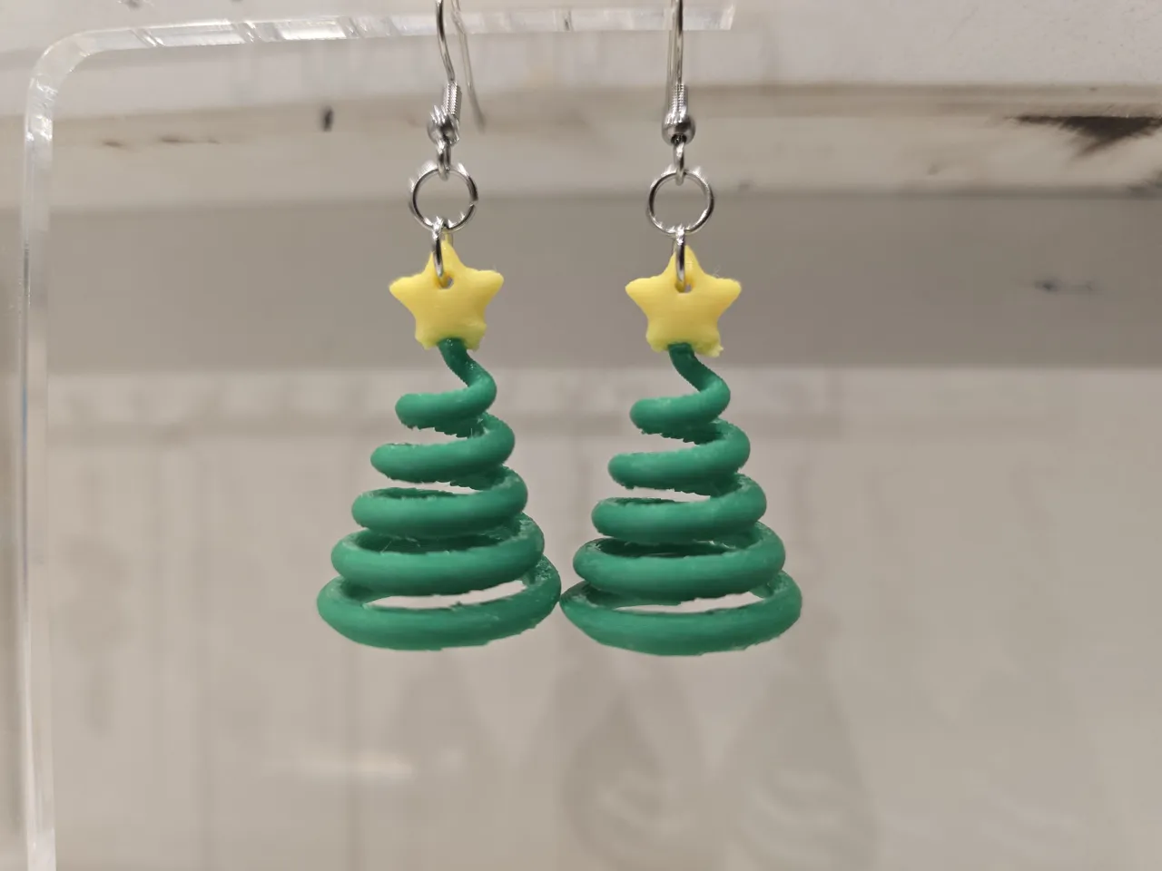 Spring Christmas Tree Earrings view 3