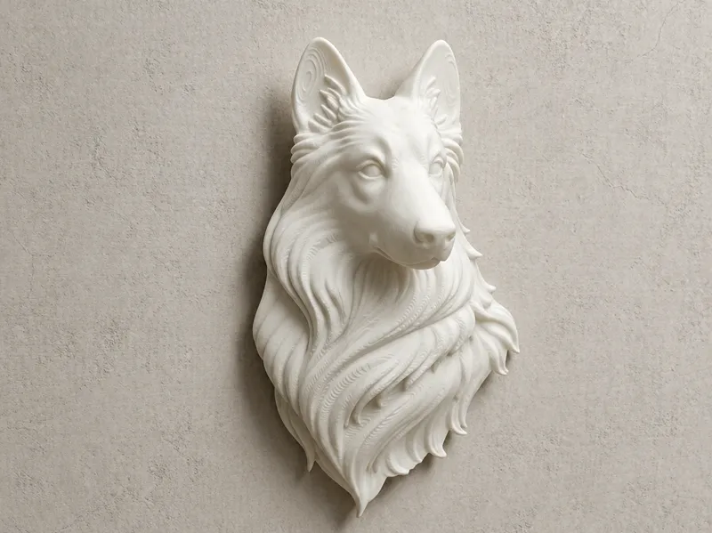 Long-Haired Shepherd Wall Relief