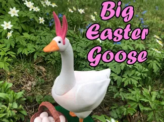 Big Easter Goose with paintable eggs