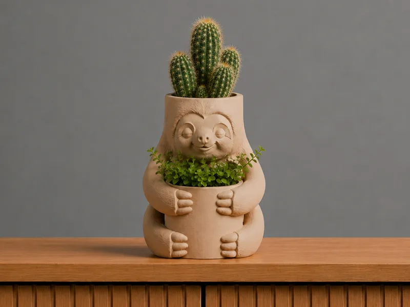 Sloth Desktop Planter & Pen Holder