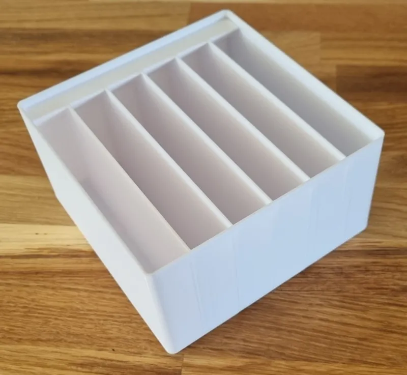 Gridfinity divided labeled stackable bin 3x3x10 x6