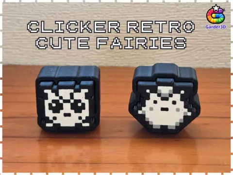 Objeto manipulable: Clicker Retro - Pokémon Hadas Cute Rojo Verde Azul — referencia de MakerWorld