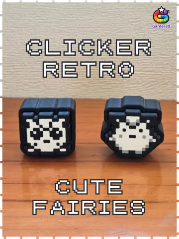 Objeto manipulable: Clicker Retro - Pokémon Hadas Cute Rojo Verde Azul — vista de referencia 2