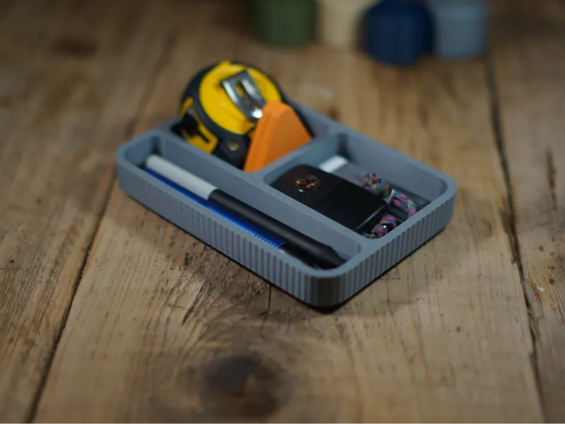 3-Compartment EDC Desk Tray & Pen Station