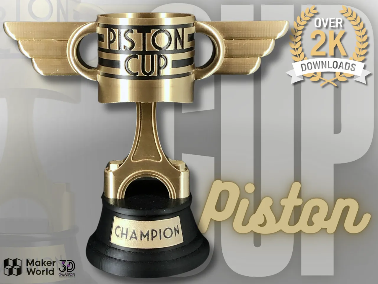 PISTON CUP TROPHY (CARS) REPLICA view 3