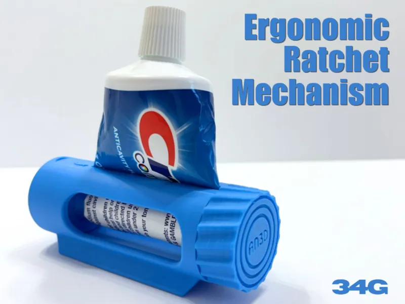 Ergonomic Ratcheted Toothpaste Squeezer