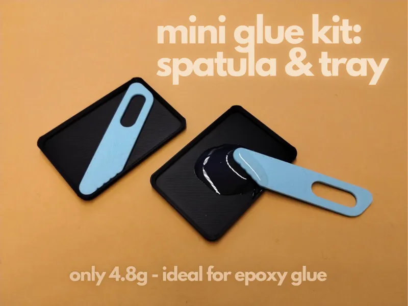 Mini epoxy glue kit: spatula and tray