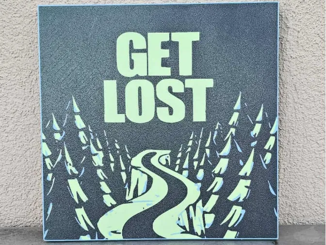 GET LOST Glow in the dark Light box wall art