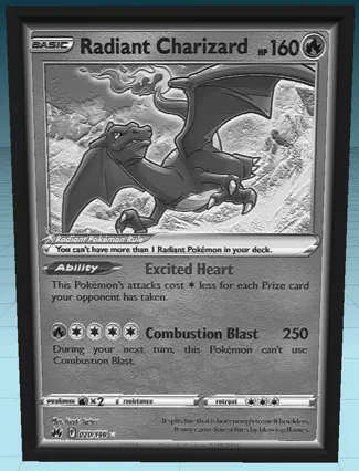 CHARIZARD RADIANT LITHOPHANE HIGH RESOLUTION