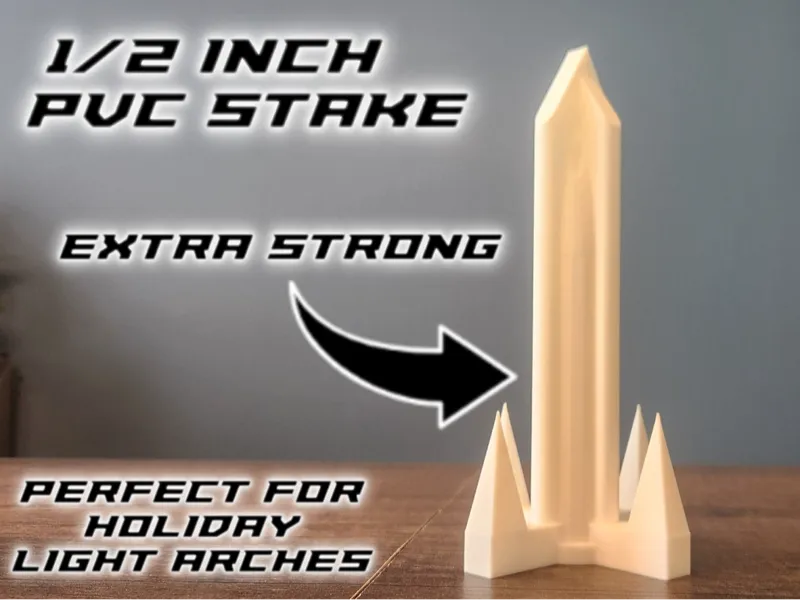 1/2 inch PVC pipe stake for Christmas light arches