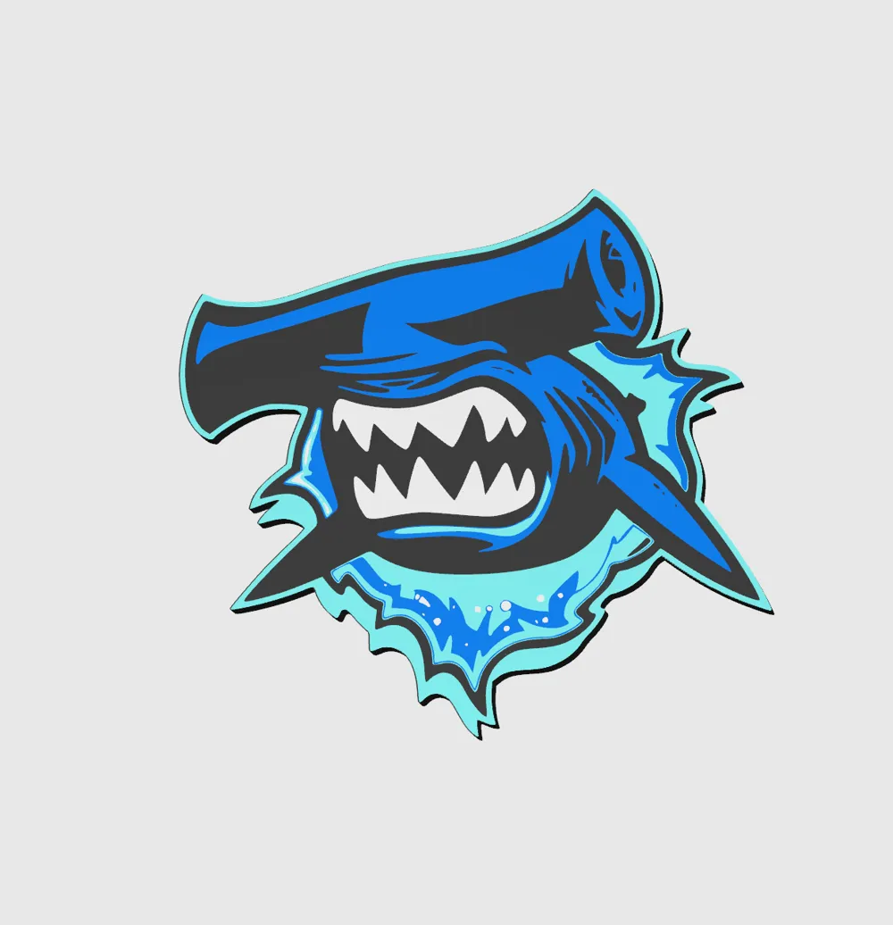 Hammerhead Shark 2D Art & Keychain by Release The Fleet - MakerWorld