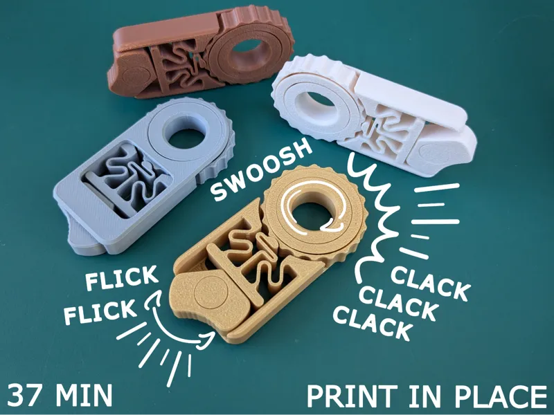 Fidget Click Flick Swoosh - Print in Place!
